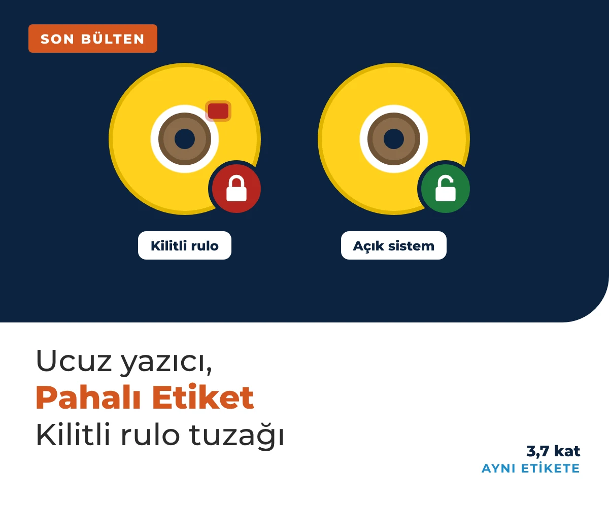 Son Bülten: Etiket yazıcısında kilitli rulo tuzağı